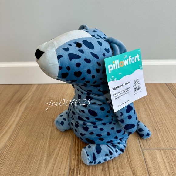Blue Cheetah Weighted Plush Throw Pillow - Pillowfort - Picture 6 of 11